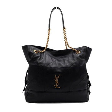 SAINT LAURENT Mittelgroße Schultertasche mit Goldkette 809824 aus schwarzem Lammleder 157429816