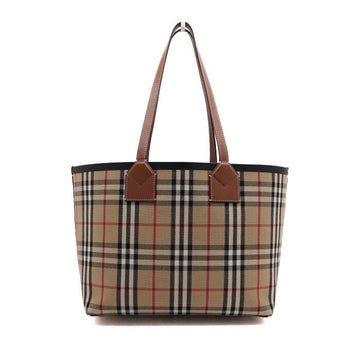 BURBERRY London Check Leder Trimming Kleine Shopper Tote Tasche 157429817