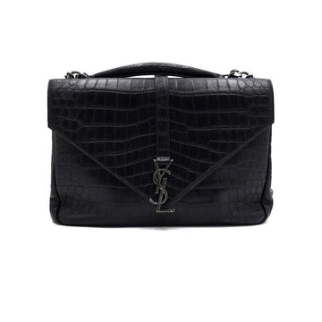 Saint Laurent Crocodile Embossed College Large Tote Bag with Silver Chain Shoulder Bag and Crossbody aa65036 157429841