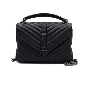 Saint Laurent Black Leather Medium Matelassé Shoulder Bag and Crossbody AA65035 157429844