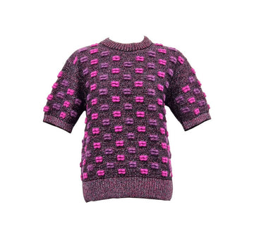 CHANEL Metallisches Kurzarmstricktop für Damen 151516090