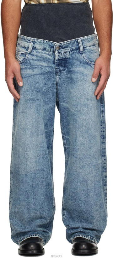 DIESEL Hochschnitt Jeans Mittelblau 157437690