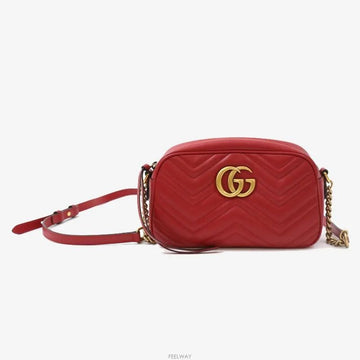 Gucci Marmont Matelassé Crossbody Bag Red with Gold Hardware 447632 157452708
