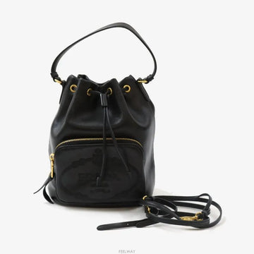 Prada Leather Bucket Bag Tote Crossbody Black 1BH038 157454802
