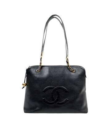 CHANEL Schwarze Kaviar große CC Schultertasche 61822 157521645