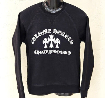 CHROME HEARTS Semi-terrery Stickerei Sweatshirt Schwarz IT9SBUNT 153551135