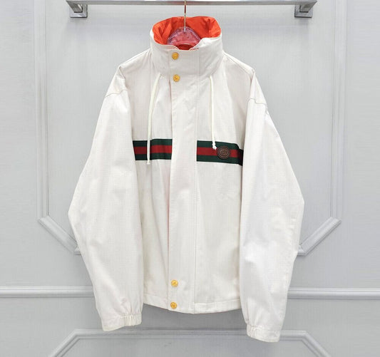 GUCCI gg GG ロゴ パッチ ウェブ リバーシブル フード ジャケット 48 46320674