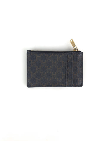 CELINE Triomphe Canvas Zipper Card Case 10F992BZ9 14525 157527395