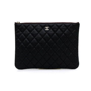 CHANEL Schwarze Kaviar Gold CC Klassische New Medium Clutch A82545 157547871