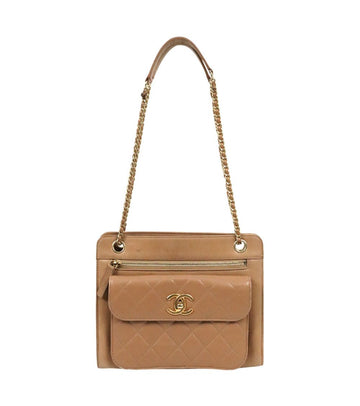 CHANEL ベージュ ポケット ショルダーバッグ 63246 157549555