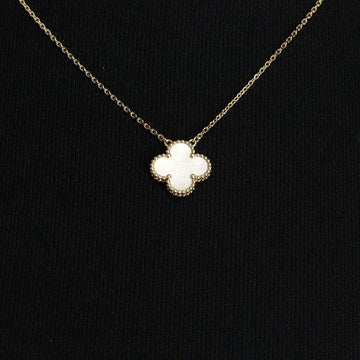 VAN CLEEF & ARPELS 18Kイエローゴールドマザーオブパールヴィンテージアルハンブラネックレス AA65021 157552804