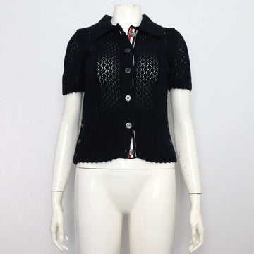 Thom Browne Navy Mix Pointel Short Sleeve Cardigan Women FKC439A 157561825
