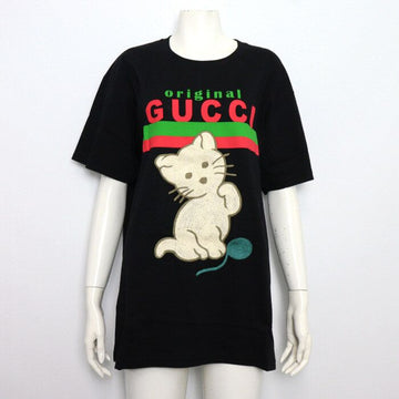 GUCCI オリジナルキャッツ刺繍オーバーサイズ女性用半袖Tシャツ 615044 155946719