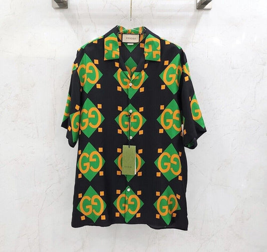 GUCCI gg GG Seiden-Bowlinghemd 681209 150397204