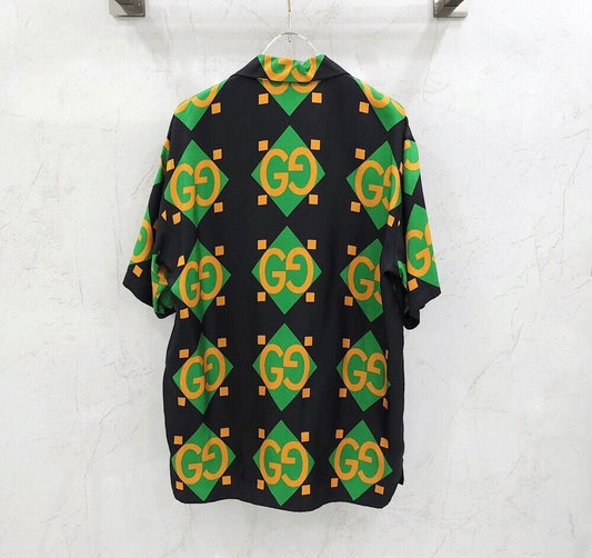 GUCCI gg GG Seiden-Bowlinghemd 681209 150397204