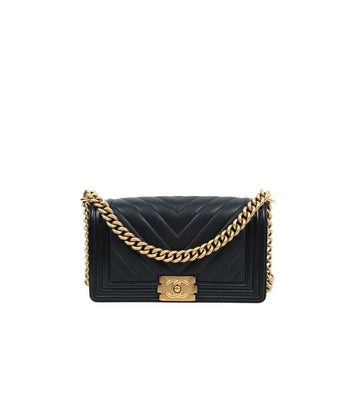 CHANEL Black Chevron Boy Bag 62093 157594143