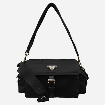 PRADA 6F Explorer Medium Re-Nylon Schultertasche Schwarz 1BD394 RDLN F0002 157613708