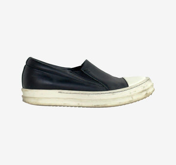 RICK OWENS Leder Slip-On Schwarz A0UAXPBA 157179184 [P]