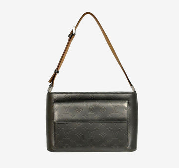 LOUIS VUITTON Monogram Matte Alston Schultertasche Grau 157179286 [P]