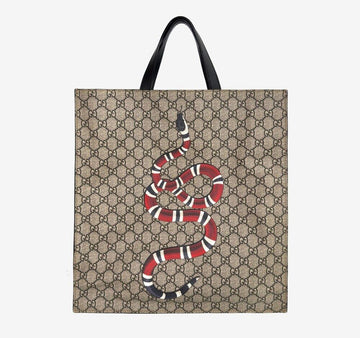 GUCCI GG Supreme Kingsnake Soft Vertikale Tote Bag Large HKSO8HLX 157179433 [P]