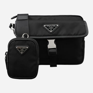 PRADA Lina Nylon Saffiano Crossbody Bag Schwarz 2VH133 2DMH F0002 157641162