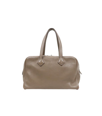 HERMES Victoria 2 Etoupe Quadrat Tote Bag 35 157643454