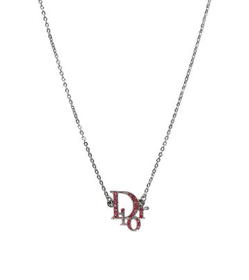 DIOR Pink Cubic Oblique Silver Necklace 62137 157643799