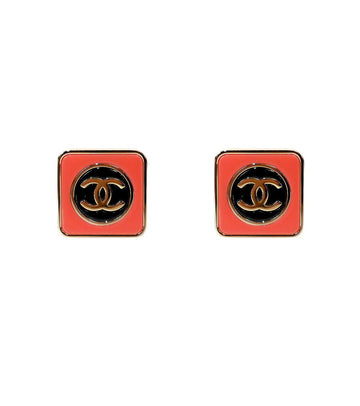 CHANEL CC Pink Quadratische Stud Ohrringe 61384 157644547
