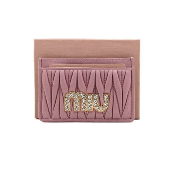 Miu Miu Rosa Matelassé Crystal Gold Women's Card Holder 5MC208 157646071