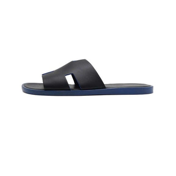 Hermes Black Blue Two-Tone Izmir Men's Mule Slide Sandal Slipper aa65170 157647827