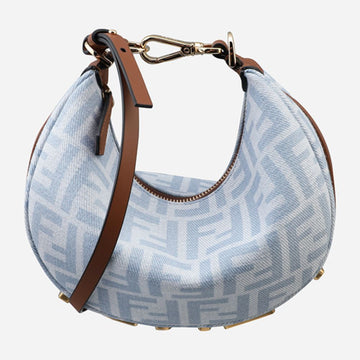 FENDI Grafische FF Denim Mini Hobo Tasche Lichtblau 8BS081 AY6Q F1X1W 157651850