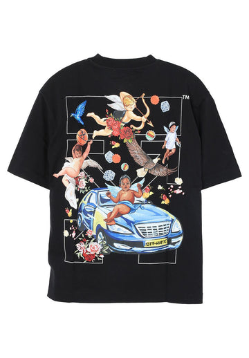 Off White FRESCO ARROW Short Sleeve T-Shirt Black OMAA120S25JER0031001 128749440