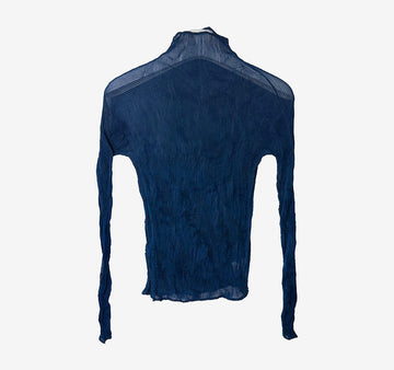 ISSEY MIYAKE シフォンツイストタートルネック ブルー T9EGEV6W 157658276 [P]