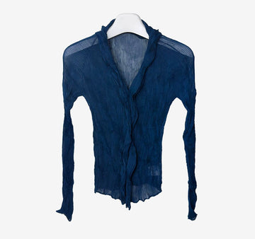 ISSEY MIYAKE Chiffon Twist Pleated Cardigan 4OY0D33A 157619202 [P]