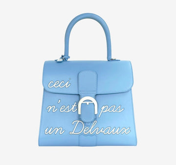 DELVAUX Briant Lettering Tote Bag MM Himmelblau 957PQNE0 157179972 [P]