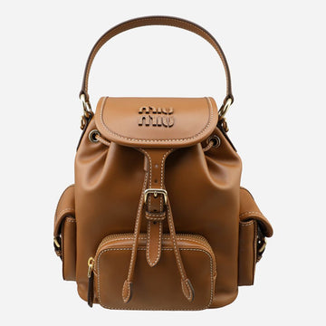 Miu Miu Multi Pocket Backpack Cognac 5BZ043 2CRW F0046 157665863