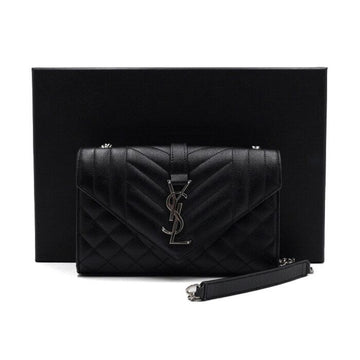 SAINT LAURENT Monogram Quilting Envelope Schultertasche mit Silberketten AA65211 157683587