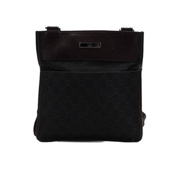 GUCCI Dunkelbraune GG-Logo Canvas Crossbody-Tasche 27639 157683599