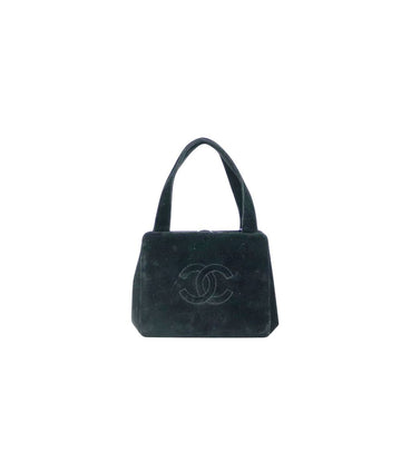 CHANEL Black Velvet Big CC Shoulder Bag 62649 157689228