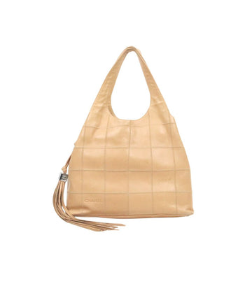 CHANEL Beige Chocolate Bar Tassel Hobo Bag 62856 157689229