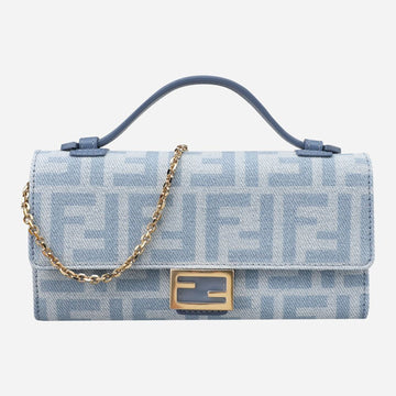 FENDI 6F Diamantkette Geldbörse Schultertasche Hellblau 8M0565 AY6Y F1X25 157697322