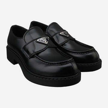 Prada Men's Brushed Leather Loafers Black 157659938