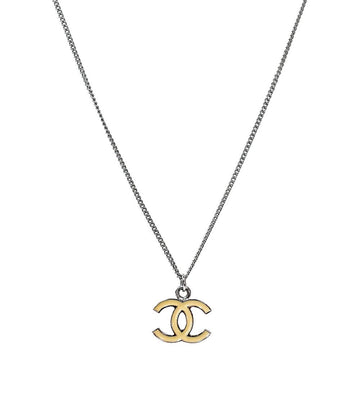 CHANEL Ivory CC Silver Necklace 62249 157762507