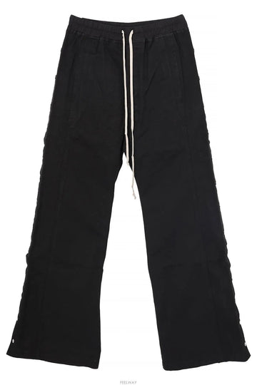 Rick Owens Wide Pusher Pants Black Cotton Canvas DU01F4393 CVS 09 157337220 [P]