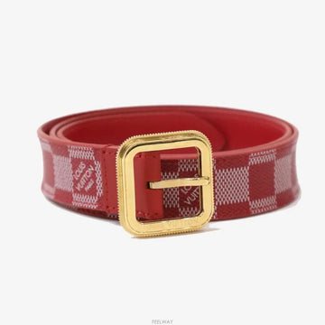 Louis Vuitton Damier Canvas Belt Red Gold 80 9345005345 157798006