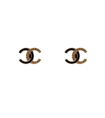 CHANEL Black Cubic CC Earrings 62618 157807584