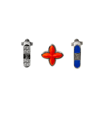 Louis Vuitton Multicolor Bead Silver Earrings 62617 157807610