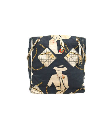 CHANEL Leinene Druck Ketten Schultertasche 62838 157842296