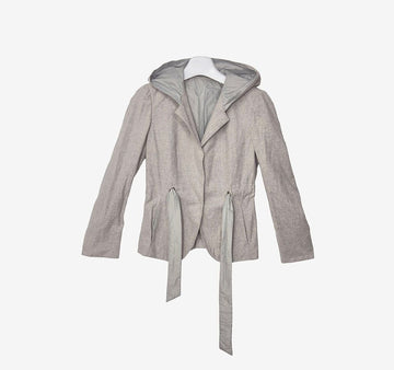 Brunello Cucinelli Belted Wool Blazer 44 Size Gray IHL0QAXB 157388903 [P]