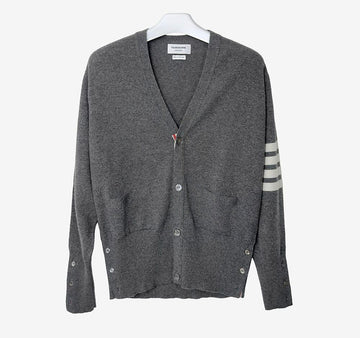 Thom Browne Classic Diagonal Stripe Cardigan MKC001A 4 Gray Cashmere 157846213